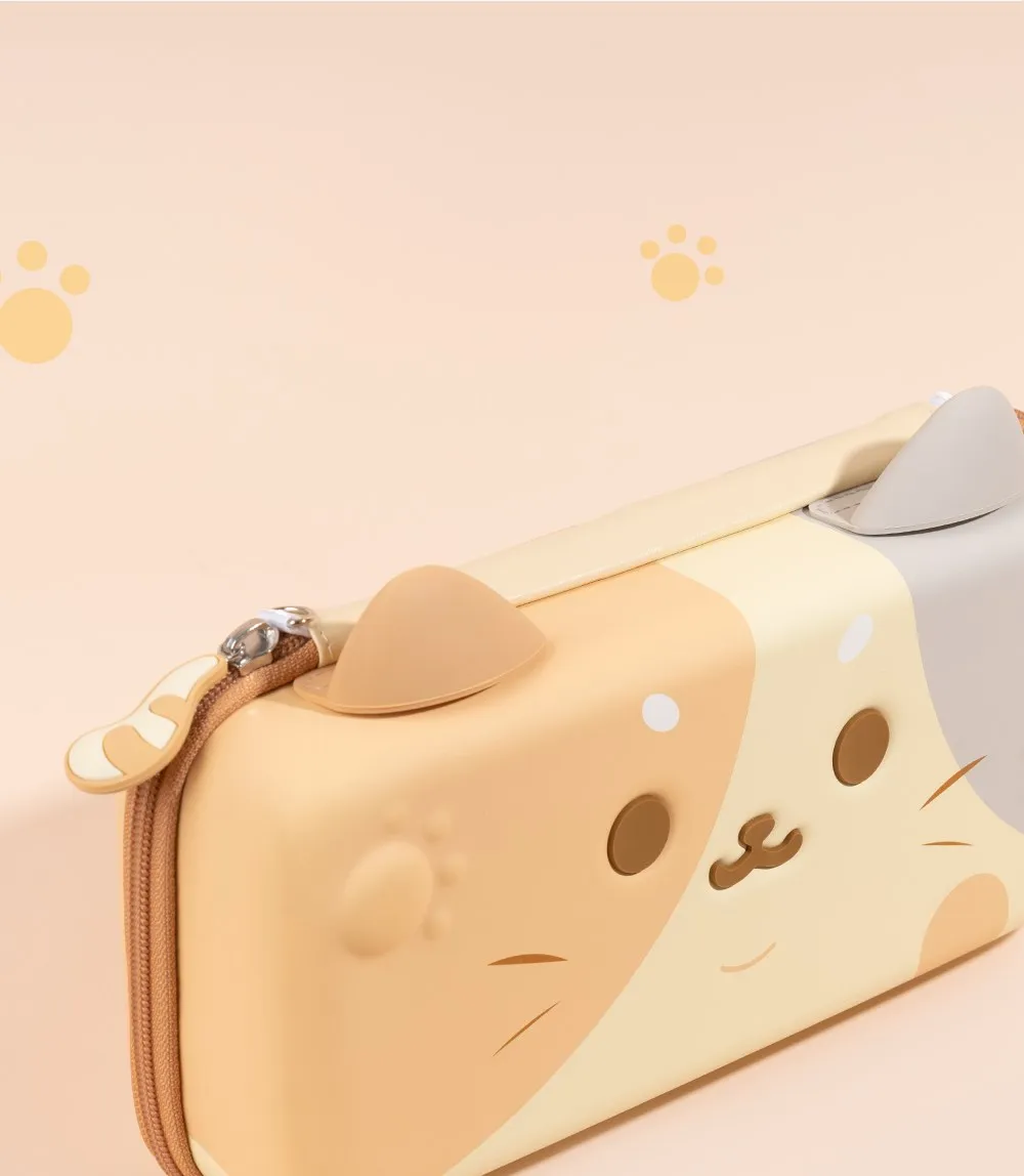 GeekShare Cat Ears Carry Case Compatible with Normal Switch and Switch OLED Portable Hardshell Carrying Case Game Accessories
