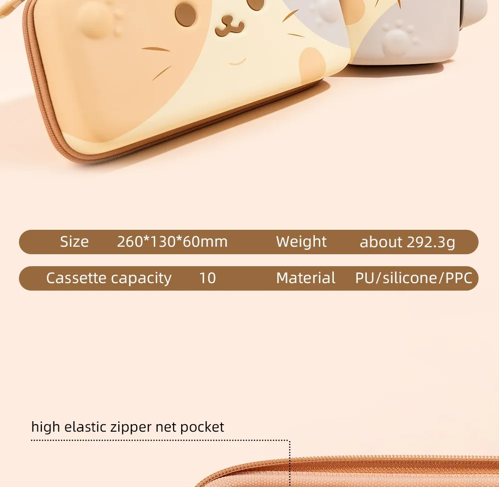 GeekShare Cat Ears Carry Case Compatible with Normal Switch and Switch OLED Portable Hardshell Carrying Case Game Accessories