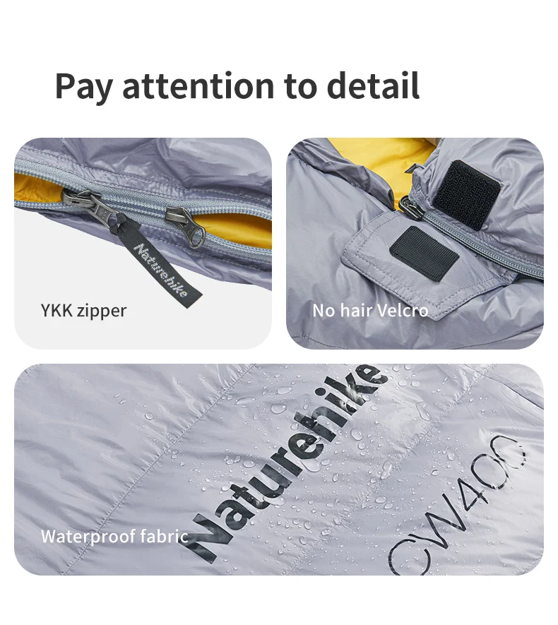 Naturehike CW400 CW700 Sleeping Bag Lightweight Duck Down Winter Thick Warm Ultralight Outdoor Hiking Camping Travel Equipment