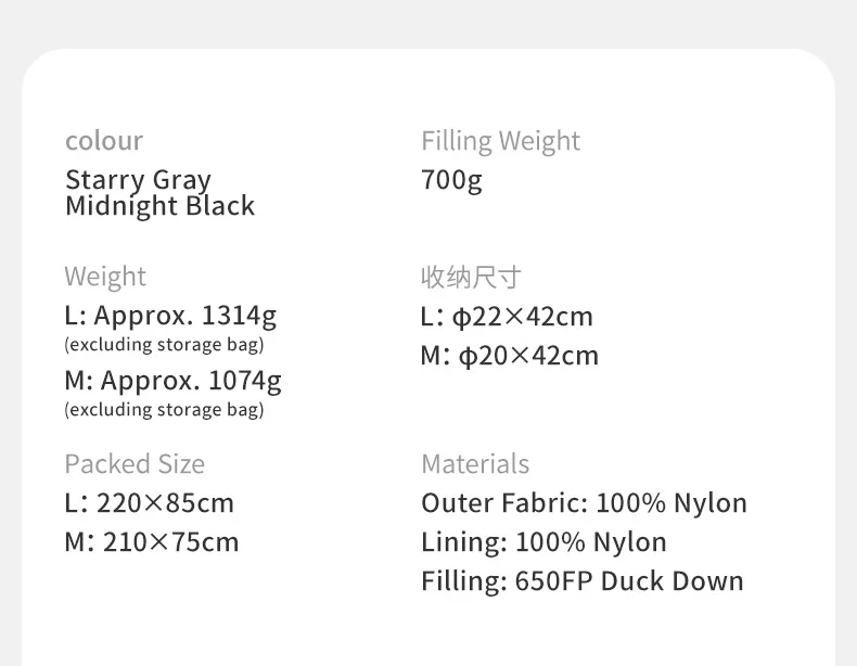 Naturehike CW400 CW700 Sleeping Bag Lightweight Duck Down Winter Thick Warm Ultralight Outdoor Hiking Camping Travel Equipment