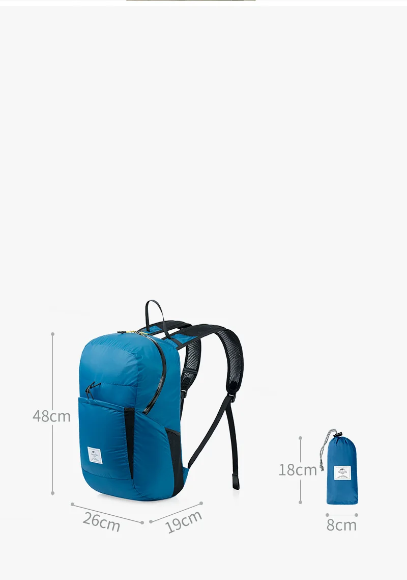 Naturehike Backpack Ultralight 22L Capacity Waterproof Woman Bag Outdoor Climbing Hiking Man Bags Fold Travel Camping Backpacks