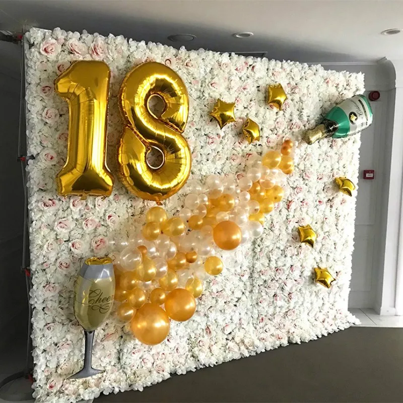 Wedding Backdrop Wall Panel Arch Decoration Artificial Flower Silk Rose Flower Wall for Mariage Baby Show Party Home Decor