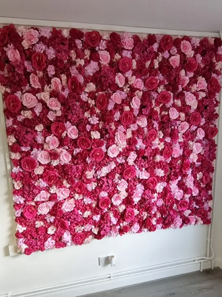 Wedding Backdrop Wall Panel Arch Decoration Artificial Flower Silk Rose Flower Wall for Mariage Baby Show Party Home Decor