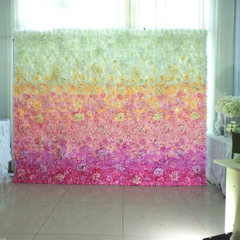 Wedding Backdrop Wall Panel Arch Decoration Artificial Flower Silk Rose Flower Wall for Mariage Baby Show Party Home Decor