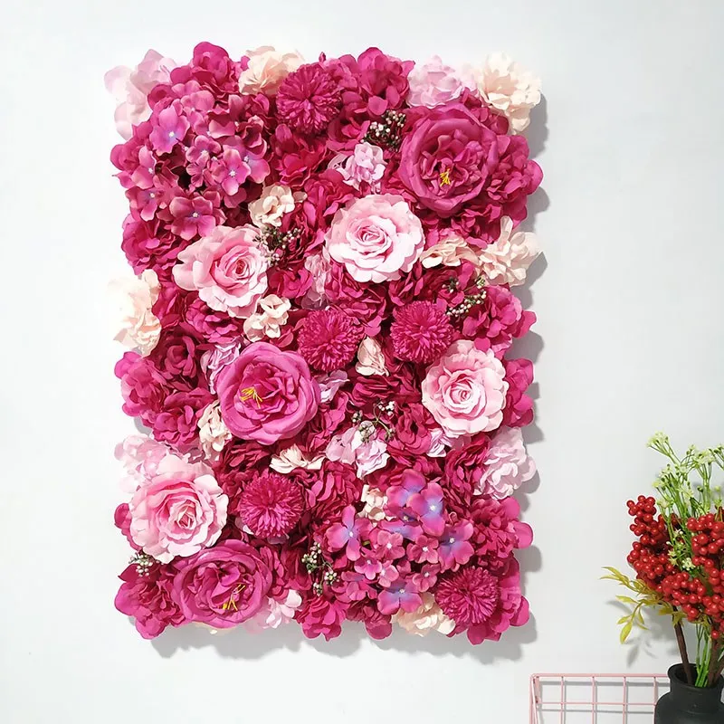 Wedding Backdrop Wall Panel Arch Decoration Artificial Flower Silk Rose Flower Wall for Mariage Baby Show Party Home Decor