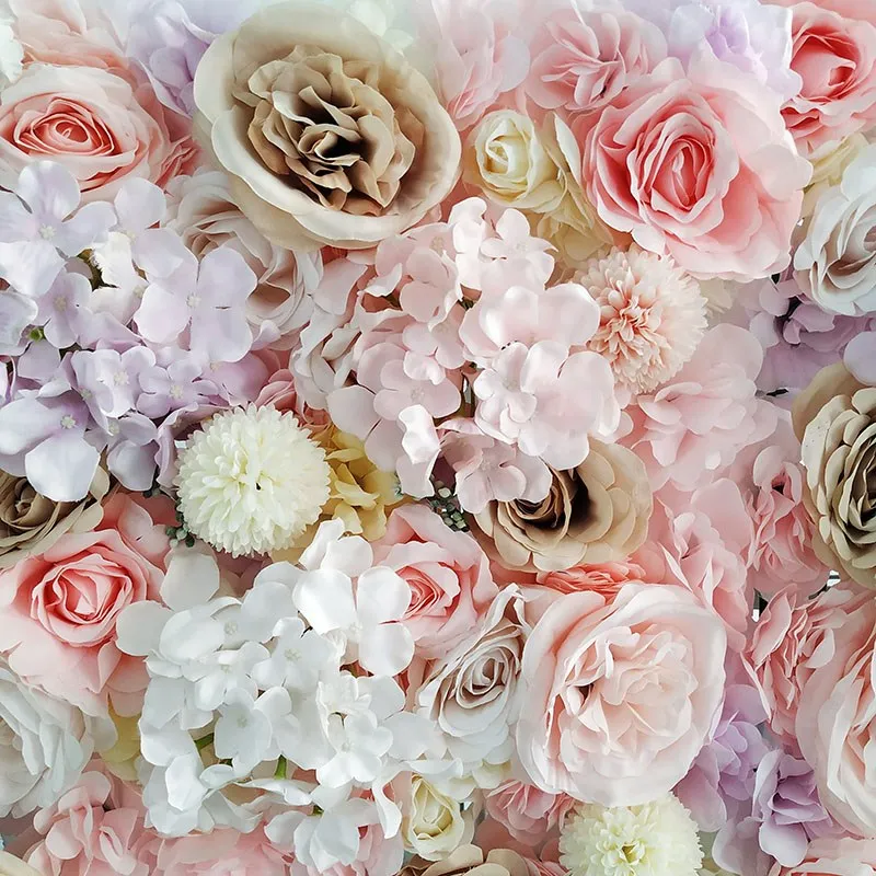 Wedding Backdrop Wall Panel Arch Decoration Artificial Flower Silk Rose Flower Wall for Mariage Baby Show Party Home Decor