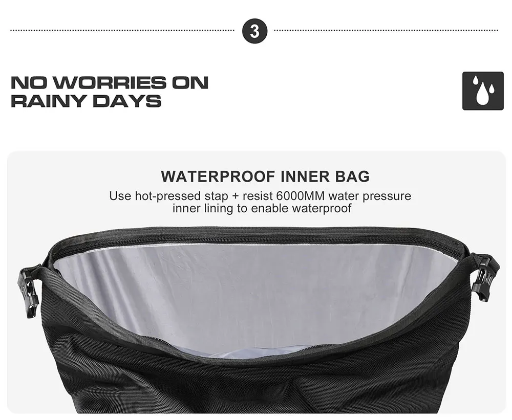 Rhinowalk Motorcycle Side Bag Waterproof Inner Bag 1 Piece 20L Motor Back Seat Saddle Bag Motorbike Travel Pannier Luggage 2023