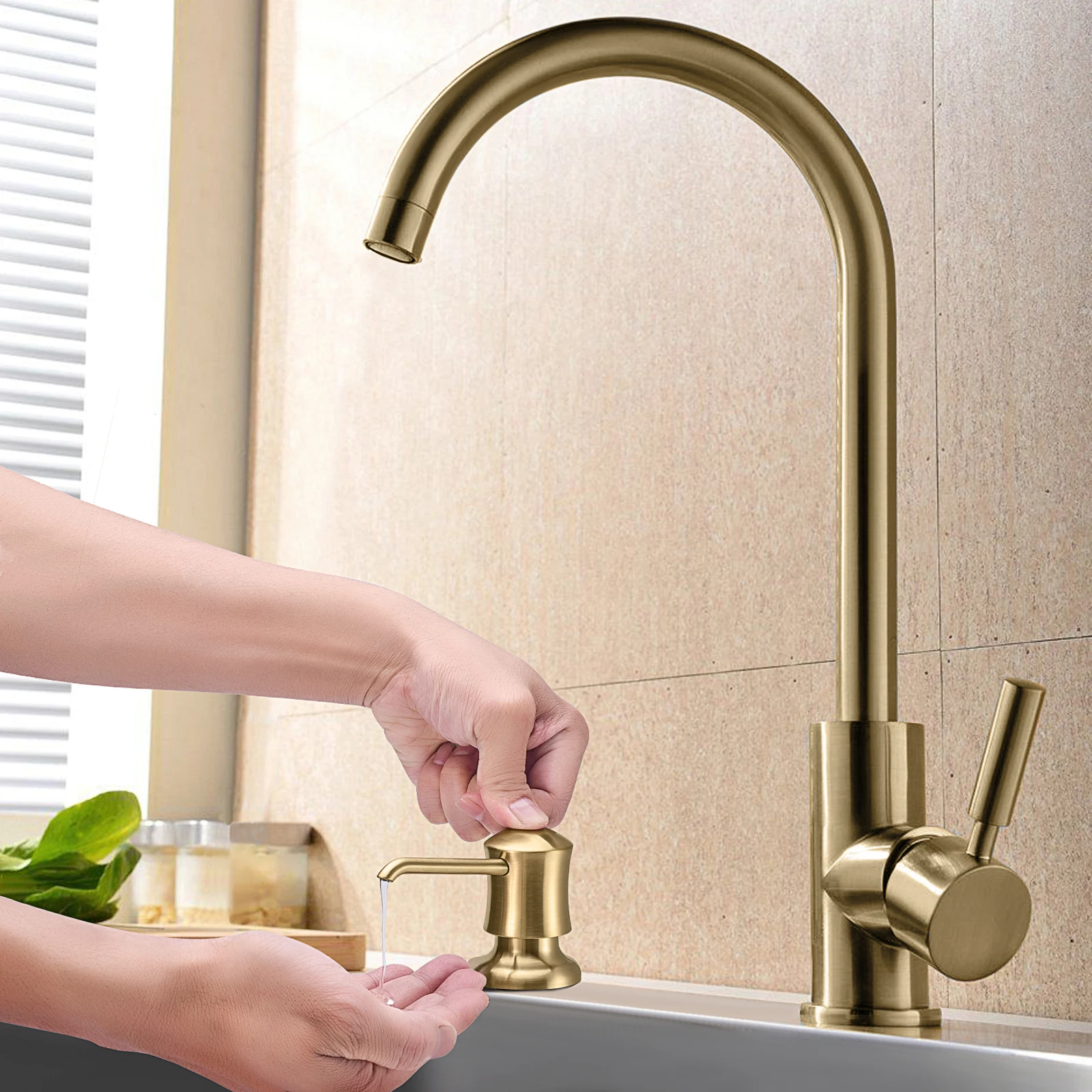 Samodra Liquid Soap Dispenser with Extension Tube Build In kitchen Accessories Chrome detergent dispenser Hand Soap for Kitchen