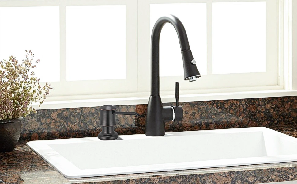 Samodra Liquid Soap Dispenser with Extension Tube Build In kitchen Accessories Chrome detergent dispenser Hand Soap for Kitchen