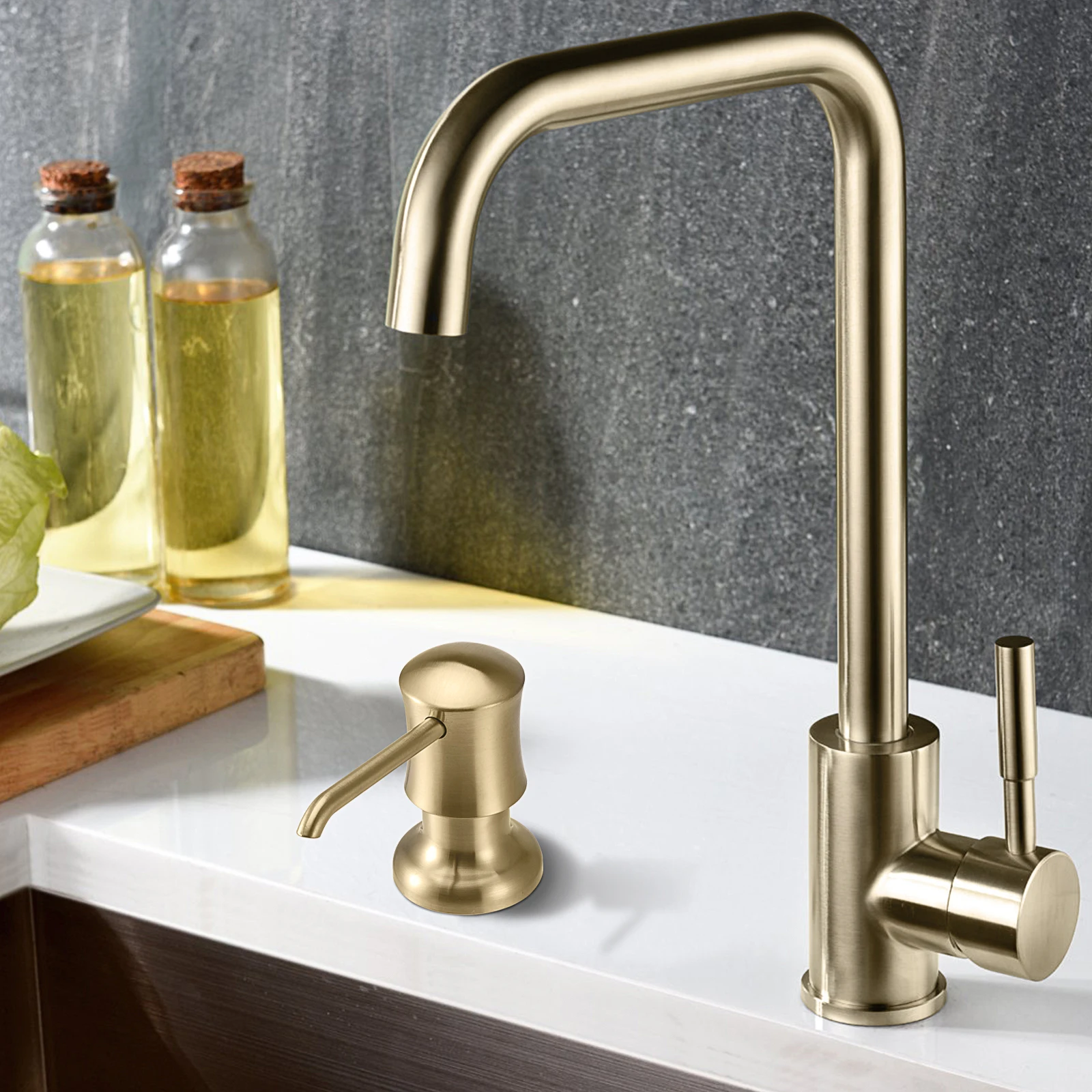 Samodra Liquid Soap Dispenser with Extension Tube Build In kitchen Accessories Chrome detergent dispenser Hand Soap for Kitchen