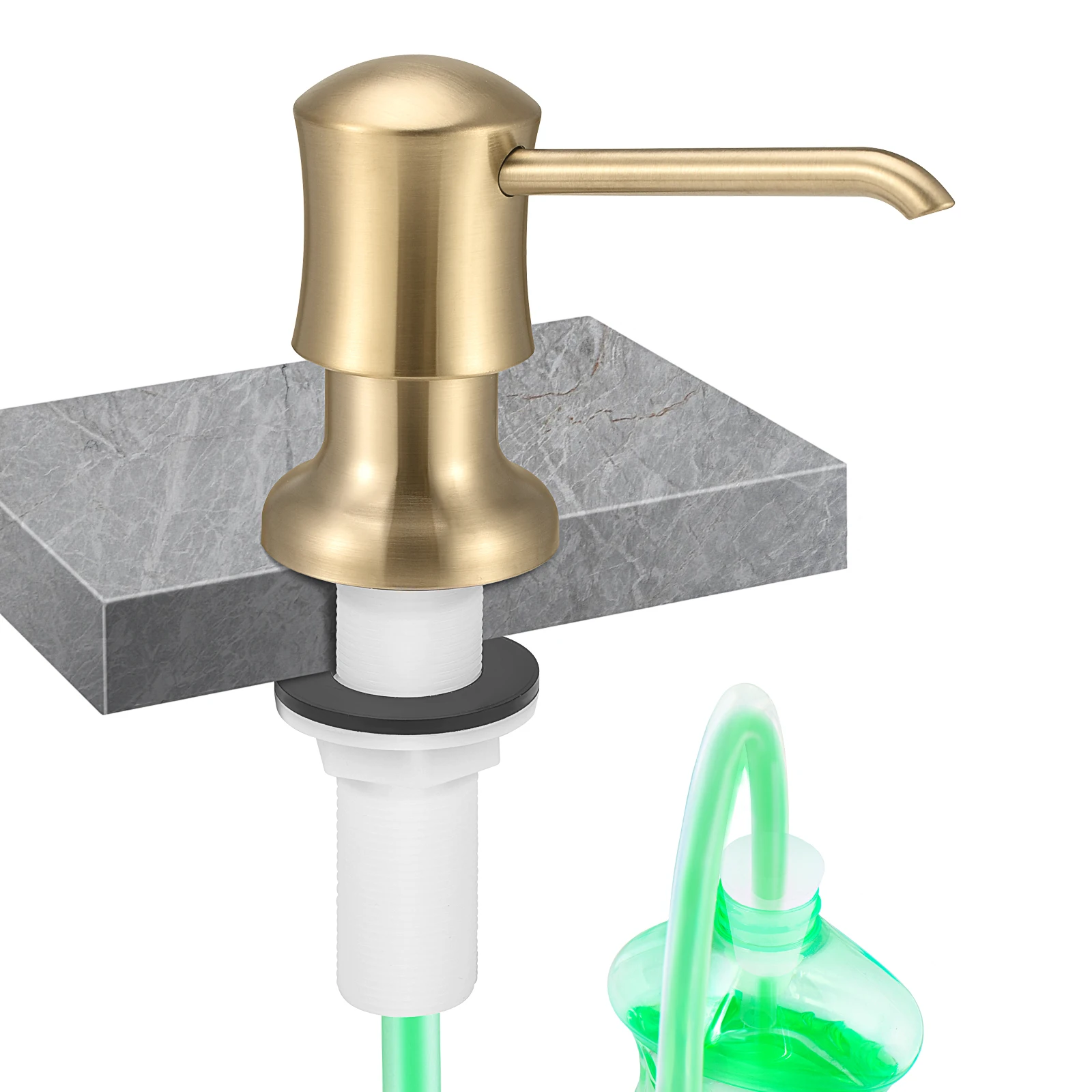 Samodra Liquid Soap Dispenser with Extension Tube Build In kitchen Accessories Chrome detergent dispenser Hand Soap for Kitchen