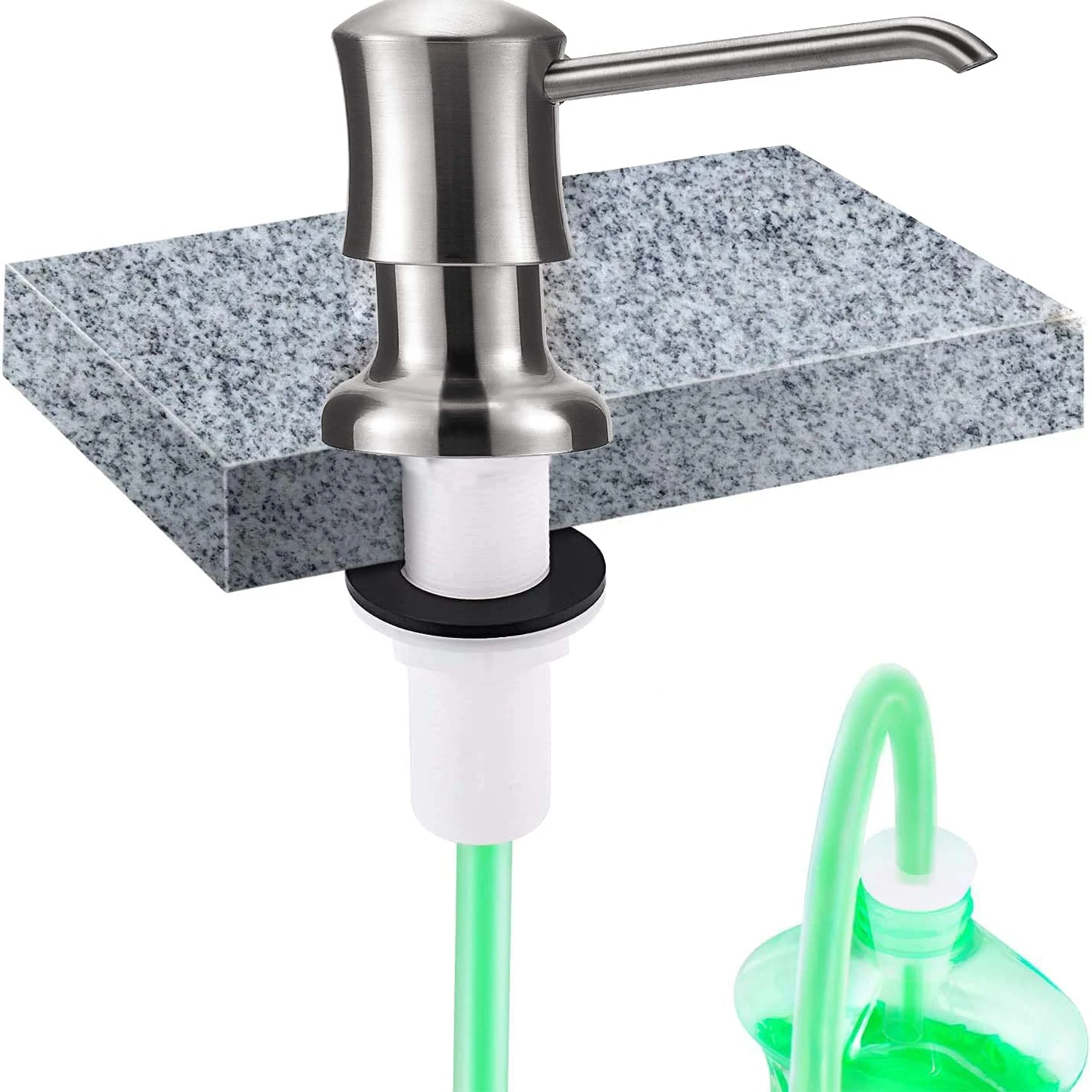 Samodra Liquid Soap Dispenser with Extension Tube Build In kitchen Accessories Chrome detergent dispenser Hand Soap for Kitchen