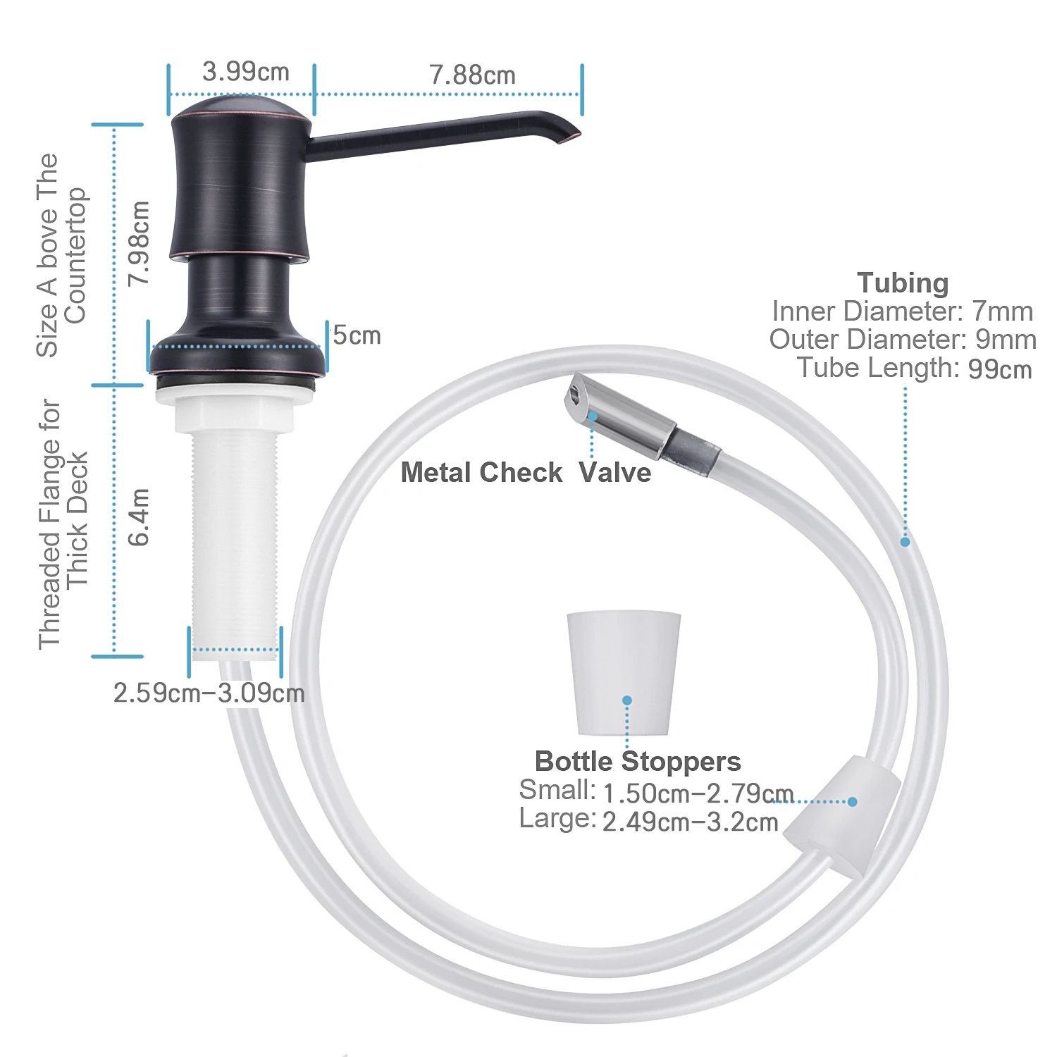 Samodra Liquid Soap Dispenser with Extension Tube Build In kitchen Accessories Chrome detergent dispenser Hand Soap for Kitchen