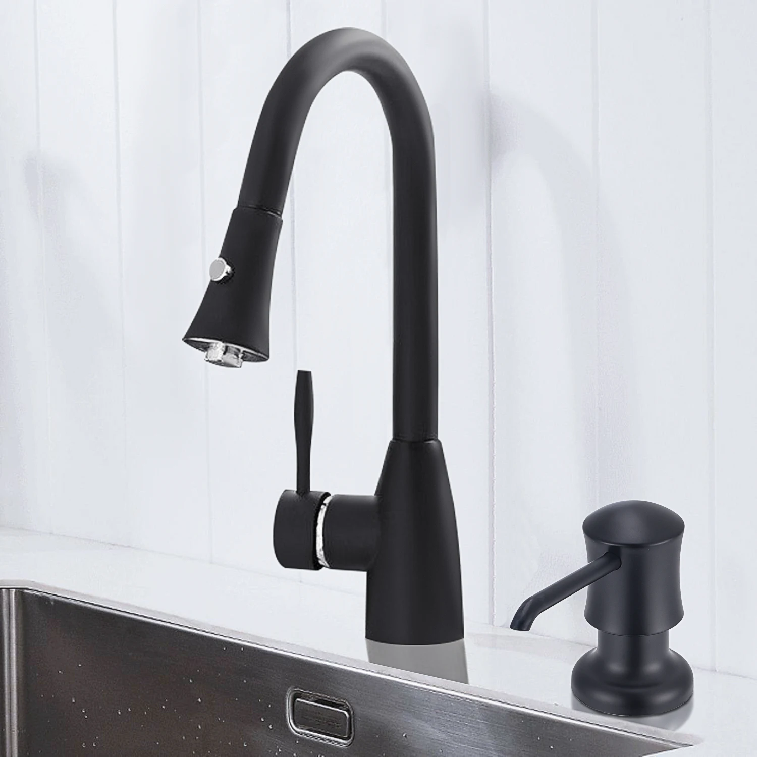 Samodra Liquid Soap Dispenser with Extension Tube Build In kitchen Accessories Chrome detergent dispenser Hand Soap for Kitchen