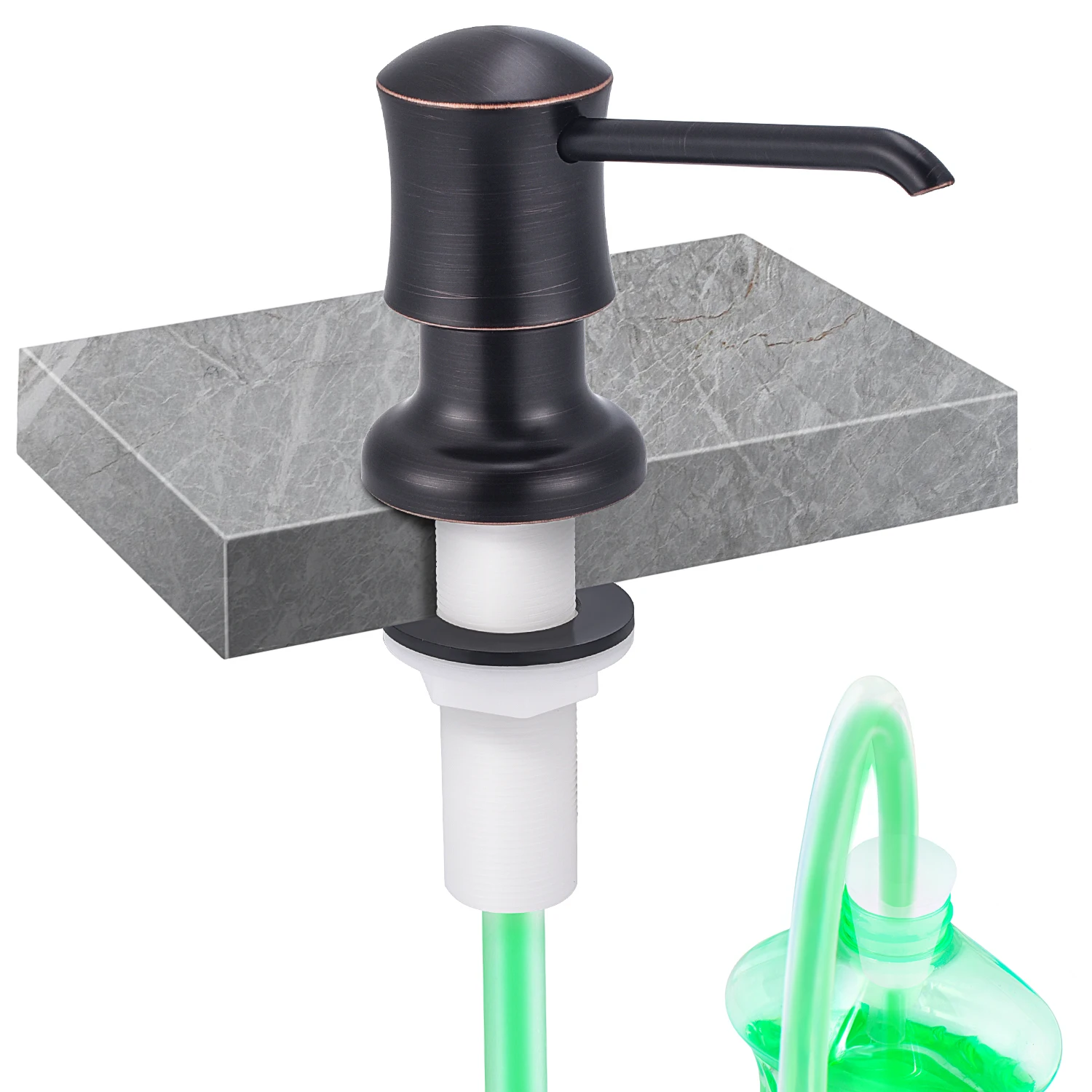 Samodra Liquid Soap Dispenser with Extension Tube Build In kitchen Accessories Chrome detergent dispenser Hand Soap for Kitchen