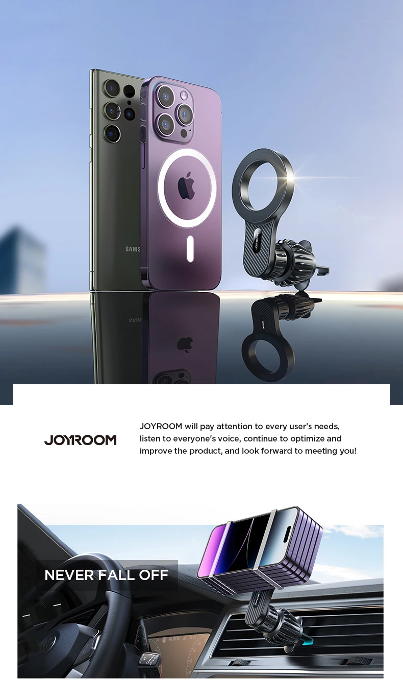 Joyroom Magnetic Car Phone Holder Universal Strong Car Air Vent Phone Mount Compatible with iPhone Samsung LG Google Pixel, etc