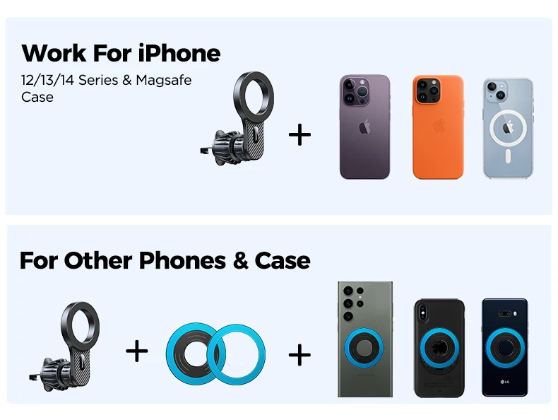 Joyroom Magnetic Car Phone Holder Universal Strong Car Air Vent Phone Mount Compatible with iPhone Samsung LG Google Pixel, etc
