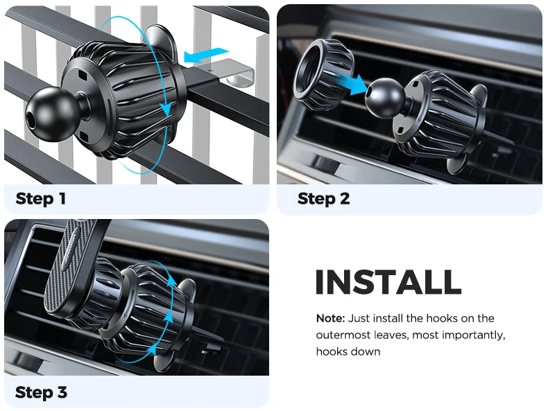 Joyroom Magnetic Car Phone Holder Universal Strong Car Air Vent Phone Mount Compatible with iPhone Samsung LG Google Pixel, etc