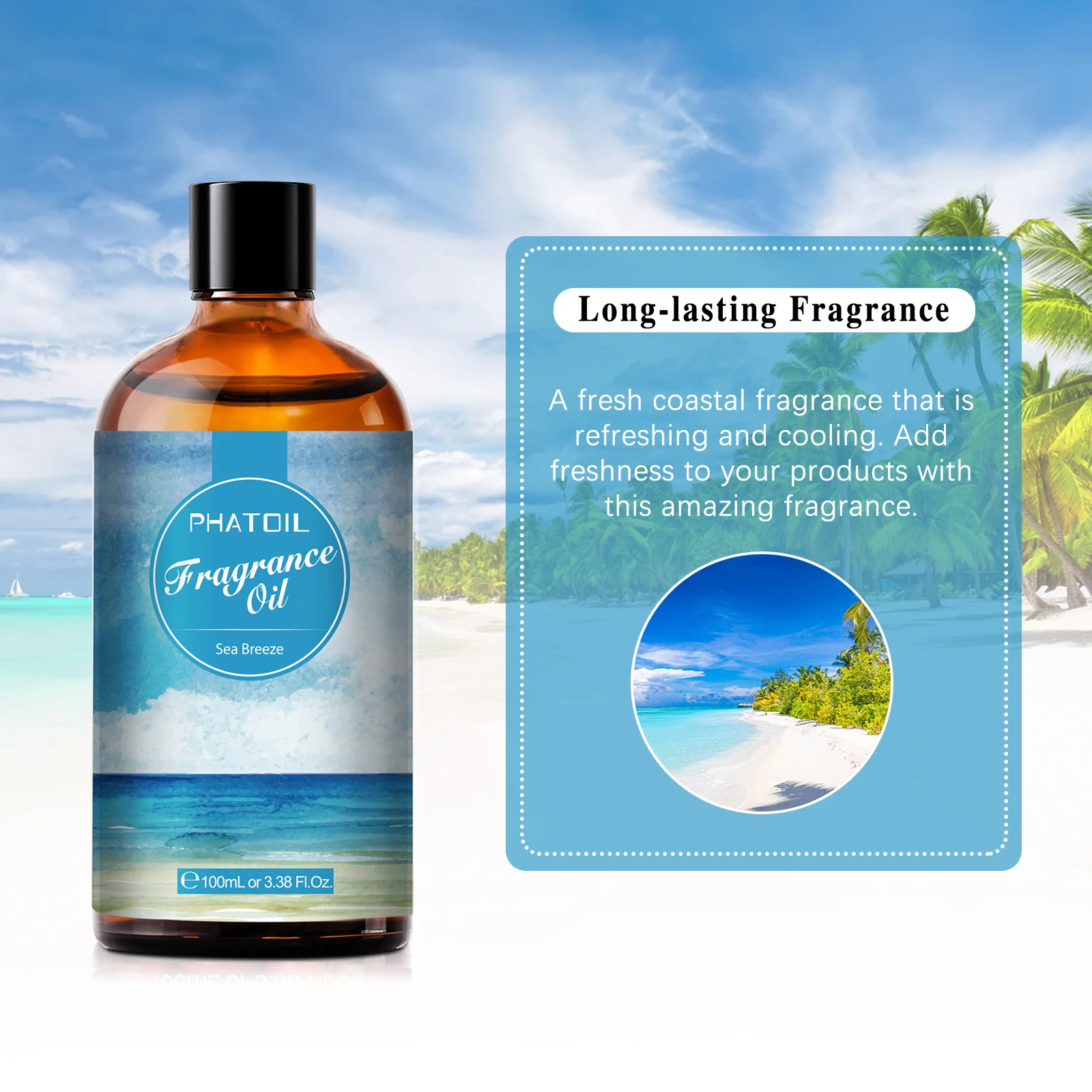 PHATOIL 100ml Fragrance Oil for Candle & Soap Making Aromatherapy Making Baby Powder Coffee White Musk Palmarosa Bubble Gum
