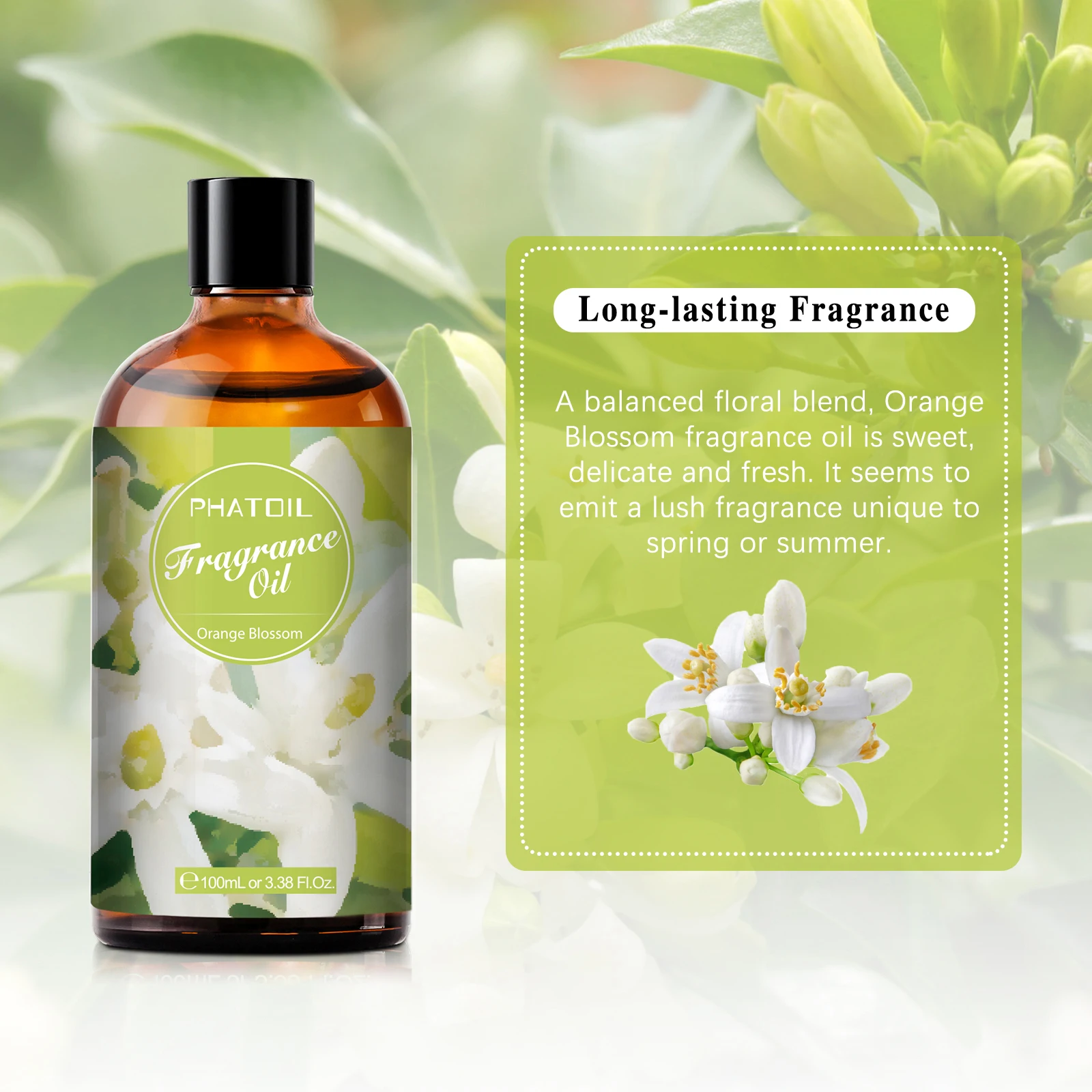 PHATOIL 100ml Fragrance Oil for Candle & Soap Making Aromatherapy Making Baby Powder Coffee White Musk Palmarosa Bubble Gum