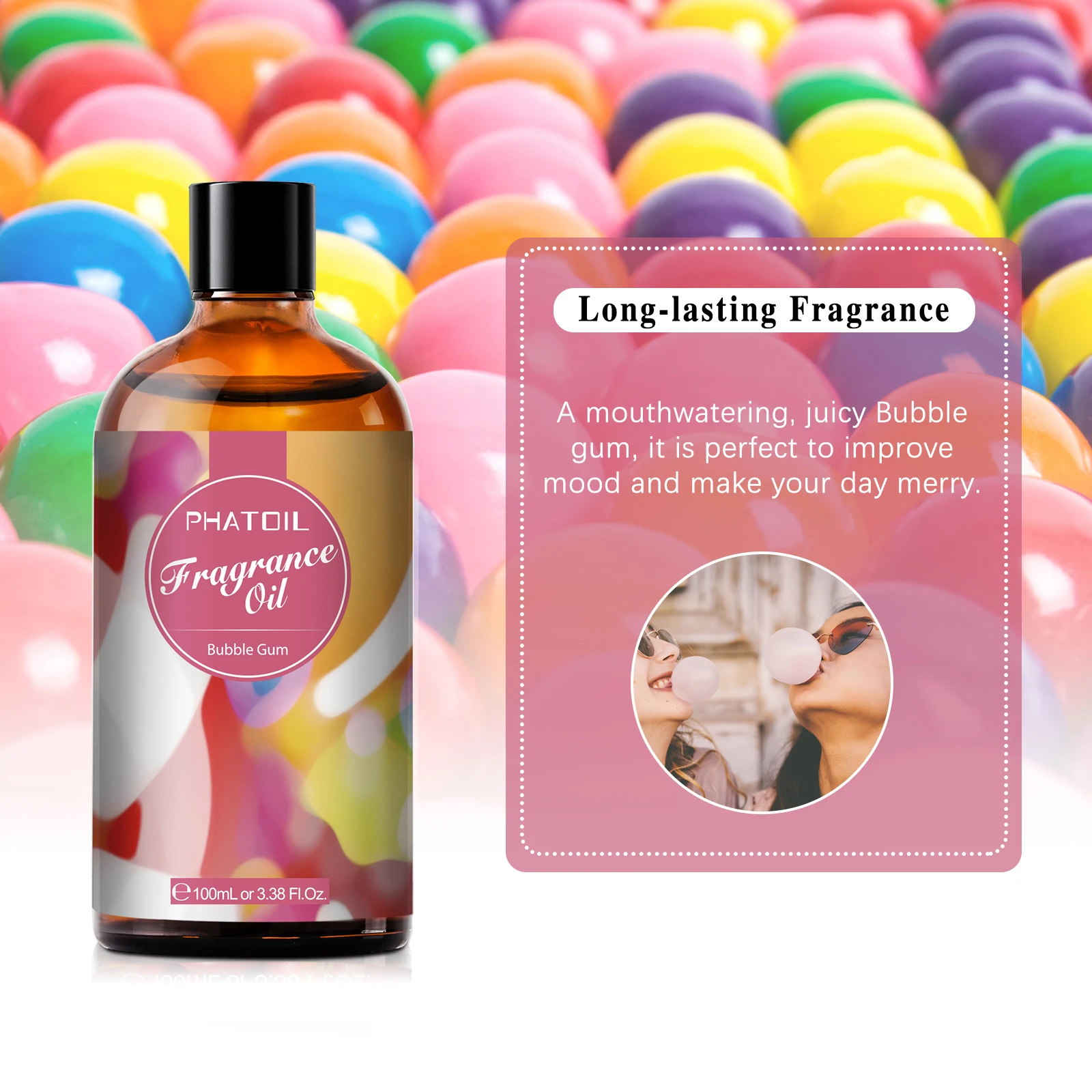 PHATOIL 100ml Fragrance Oil for Candle & Soap Making Aromatherapy Making Baby Powder Coffee White Musk Palmarosa Bubble Gum