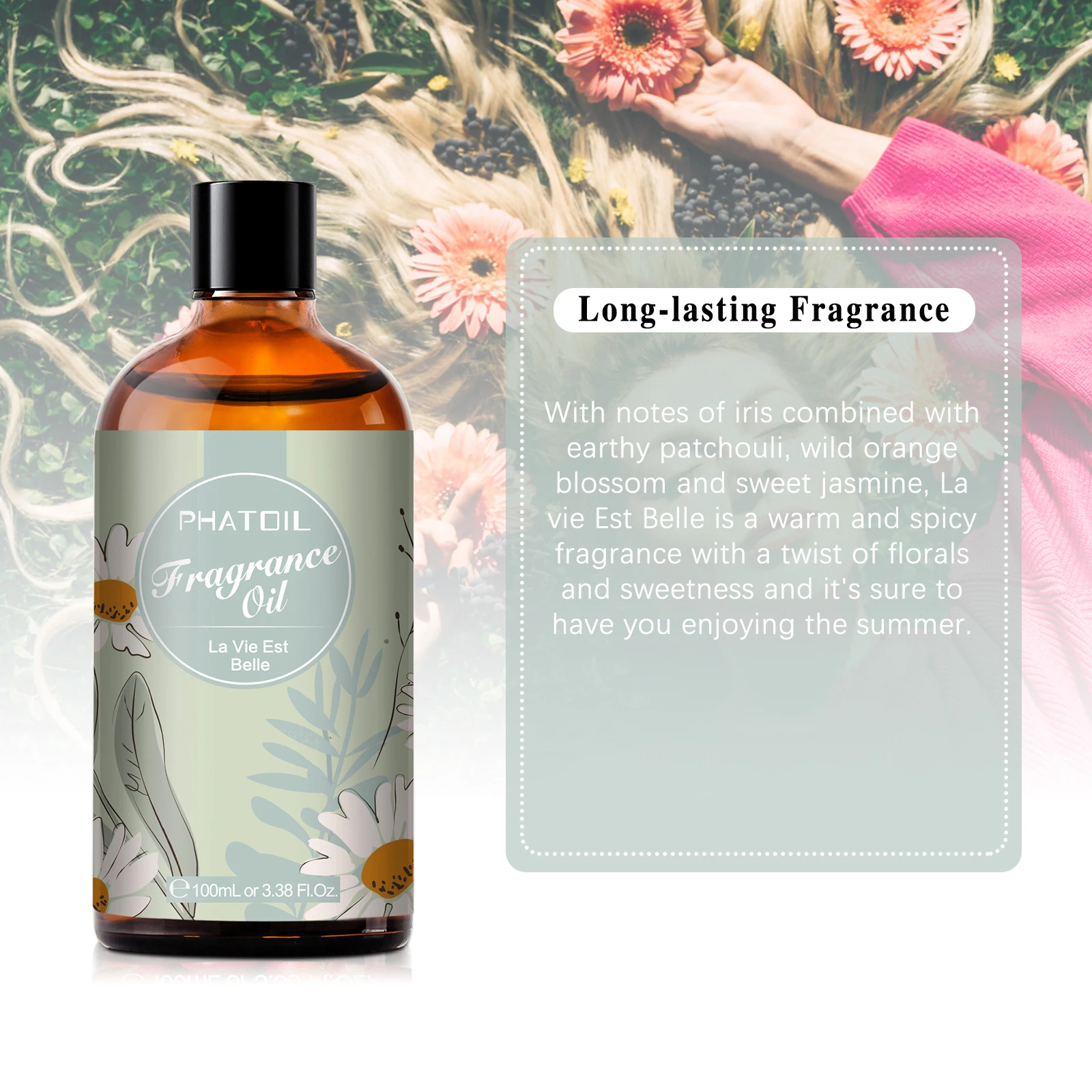PHATOIL 100ml Fragrance Oil for Candle & Soap Making Aromatherapy Making Baby Powder Coffee White Musk Palmarosa Bubble Gum