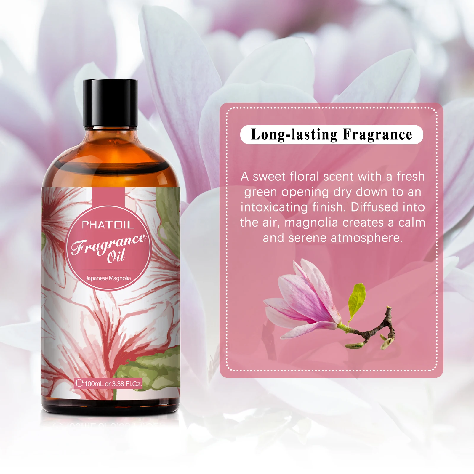 PHATOIL 100ml Fragrance Oil for Candle & Soap Making Aromatherapy Making Baby Powder Coffee White Musk Palmarosa Bubble Gum