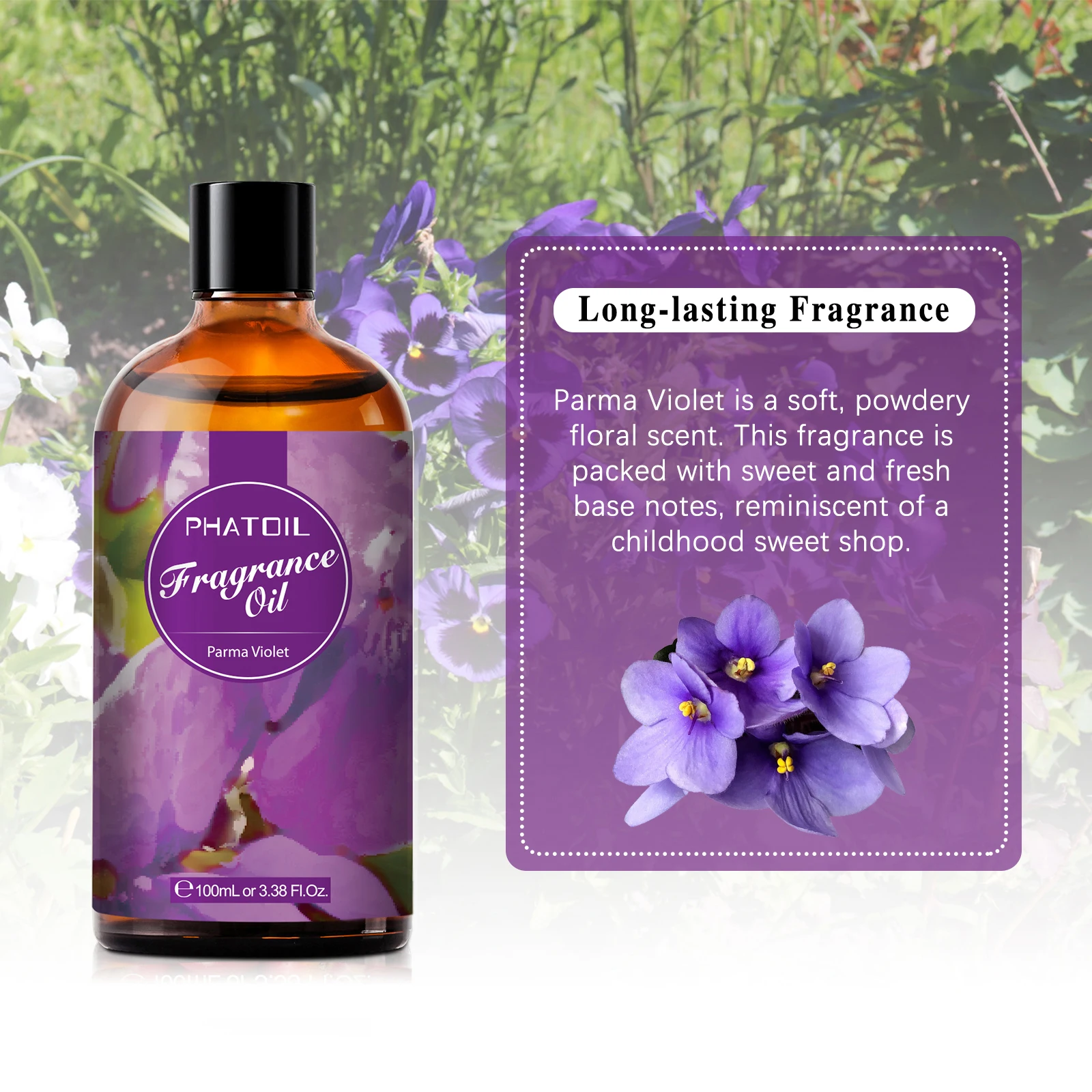 PHATOIL 100ml Fragrance Oil for Candle & Soap Making Aromatherapy Making Baby Powder Coffee White Musk Palmarosa Bubble Gum