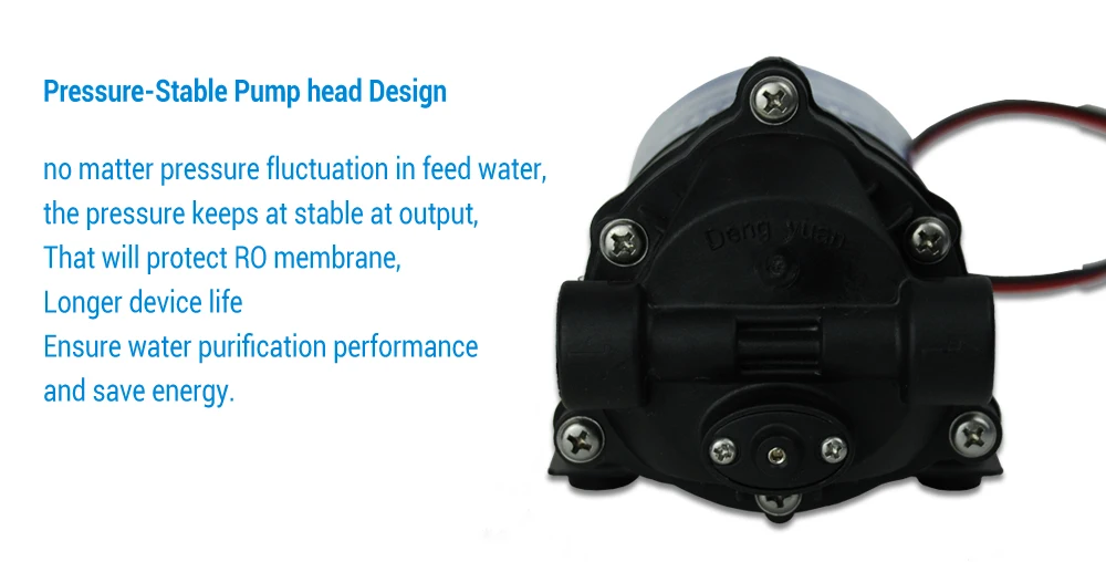 Coronwater RO 24V 50gpd Water Booster Pump 2500NH Increase Reverse Osmosis Water System Pressure