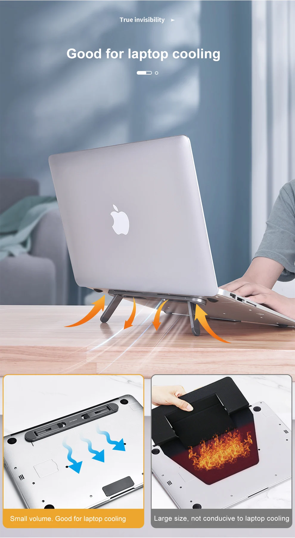 Oatsbasf Laptop Stand For MacBook Air Pro Support Tablet Portable Notebook Stand Mini Riser Foldable Tablet Holder Cooling Mount