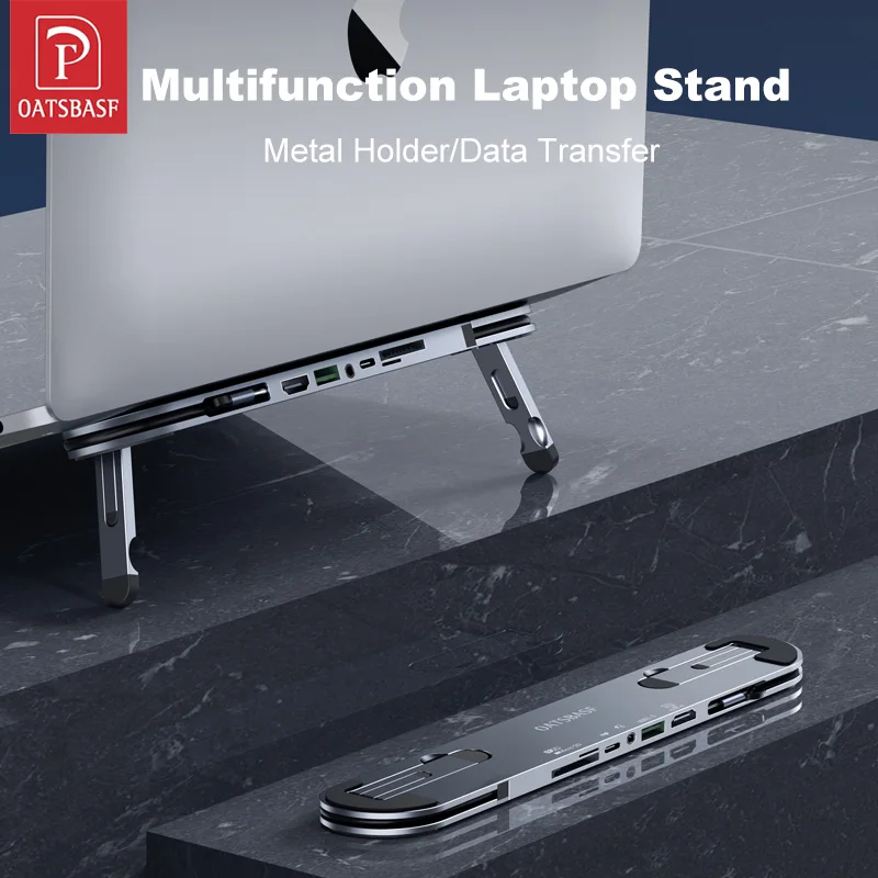 Oatsbasf Laptop Stand For MacBook Air Pro Support Tablet Portable Notebook Stand Mini Riser Foldable Tablet Holder Cooling Mount