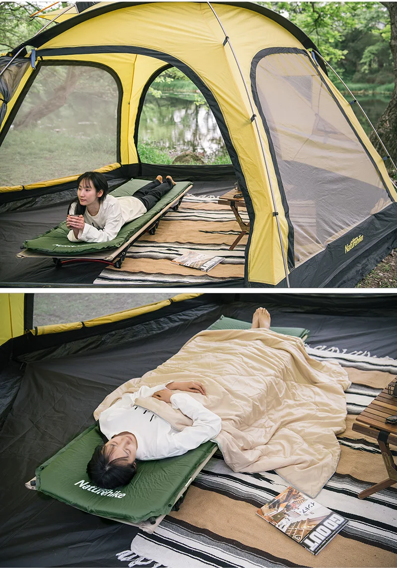 Naturehike Automatic Inflatable Cushion Outdoor Camping Mattress Travel Air Cushion Splicable Camping Mat Indoor Sleeping Pad