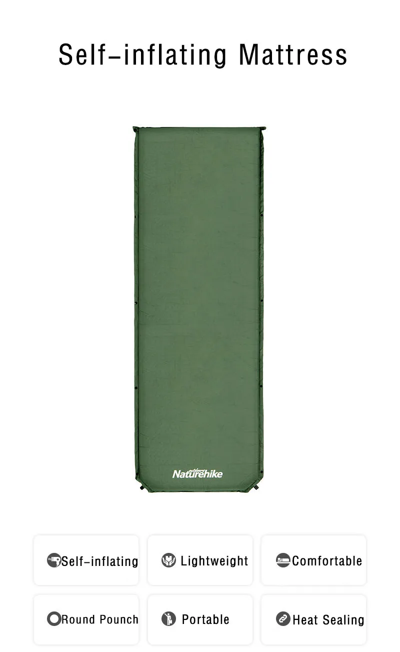 Naturehike Automatic Inflatable Cushion Outdoor Camping Mattress Travel Air Cushion Splicable Camping Mat Indoor Sleeping Pad