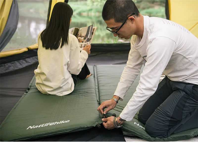 Naturehike Automatic Inflatable Cushion Outdoor Camping Mattress Travel Air Cushion Splicable Camping Mat Indoor Sleeping Pad