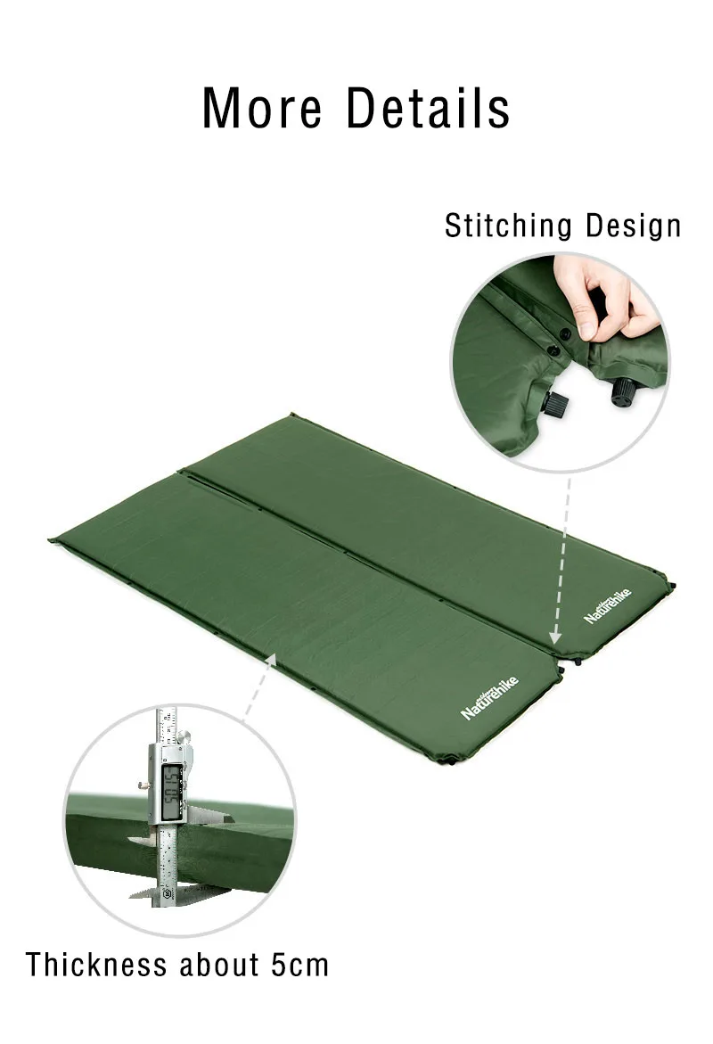 Naturehike Automatic Inflatable Cushion Outdoor Camping Mattress Travel Air Cushion Splicable Camping Mat Indoor Sleeping Pad