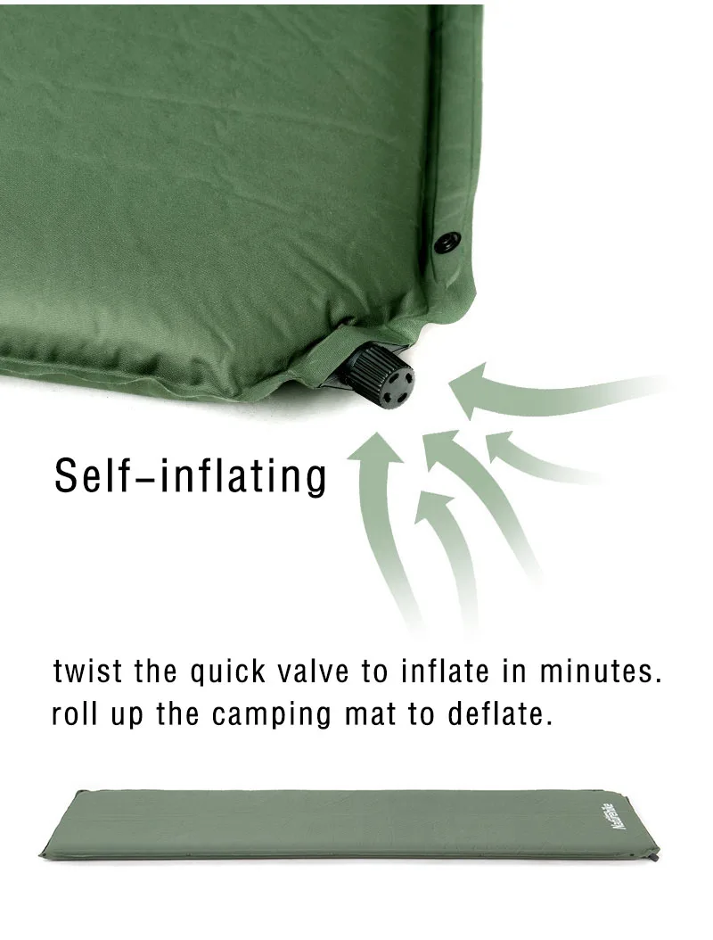 Naturehike Automatic Inflatable Cushion Outdoor Camping Mattress Travel Air Cushion Splicable Camping Mat Indoor Sleeping Pad
