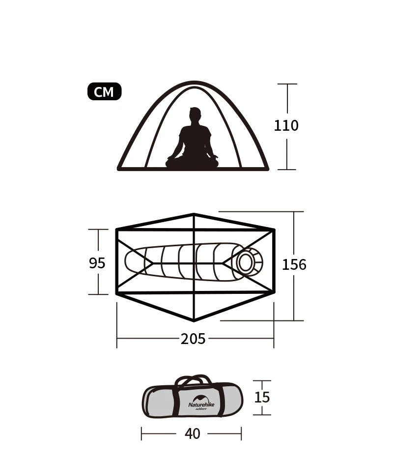 Naturehike Tent Ultralight 1 Person Cycling Tents Portable Backpacking Tent 20D Nylon Waterproof Tent Camping Tent Hiking Tent