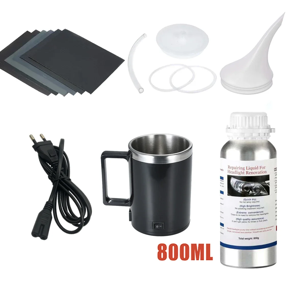 Car Headlight Chemical Polishing Kit Auto Headlight Restoration Kit Garage Workshop Tool Light Liquid Polymer Varnish Evaporator