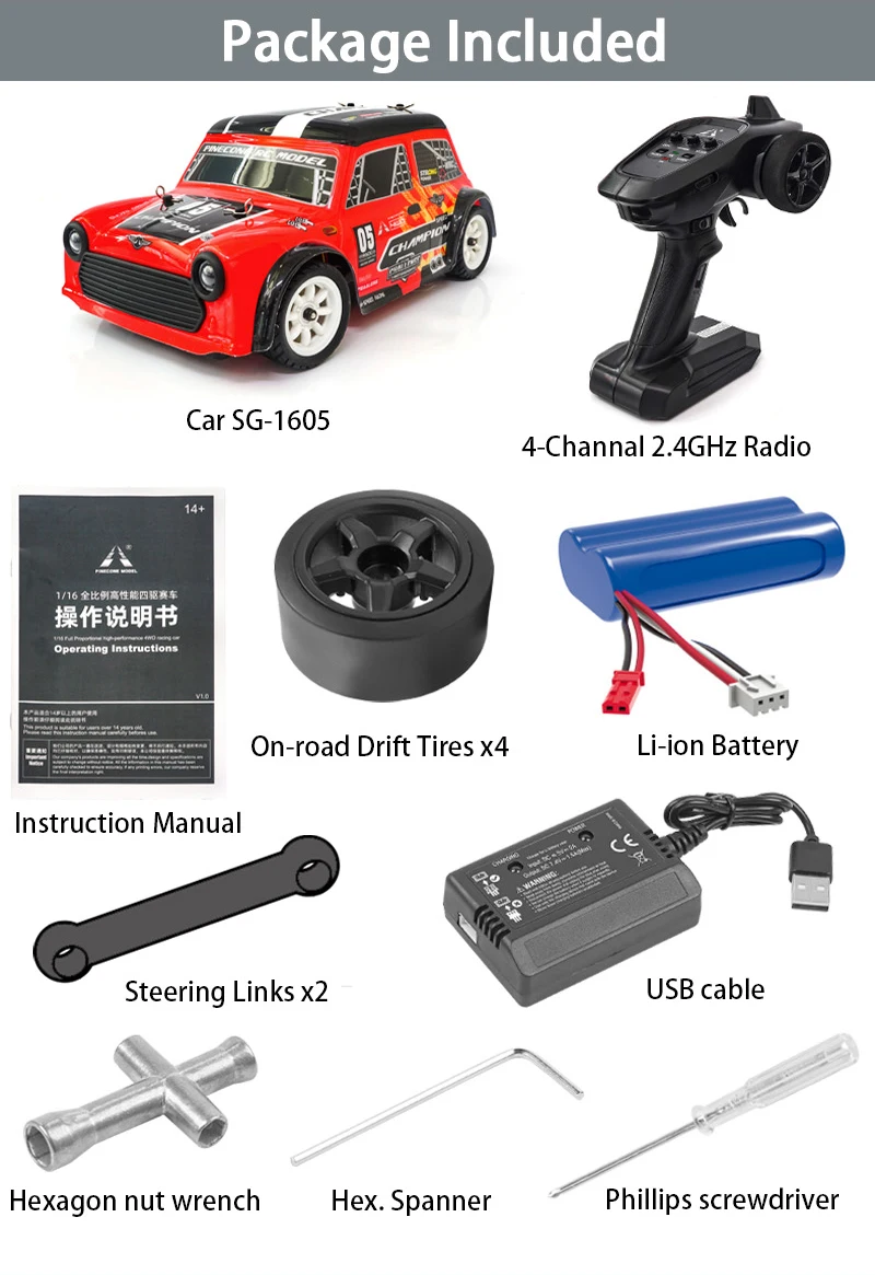 SG1607 SG1605 SG1606 UD1607 UD1608 Pro 1/16 RC Car High Speed 2.4G Brushless 4WD Drift Remote Control Racing Car toys For Boys