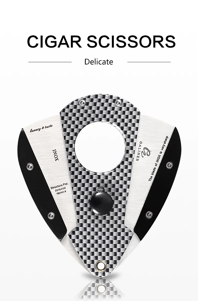 GALINER Cigar Cutter Stainless Steel Metal Classic Guillotine Cigar Accessories Tobacco Scissors Puro Cutter Charuto