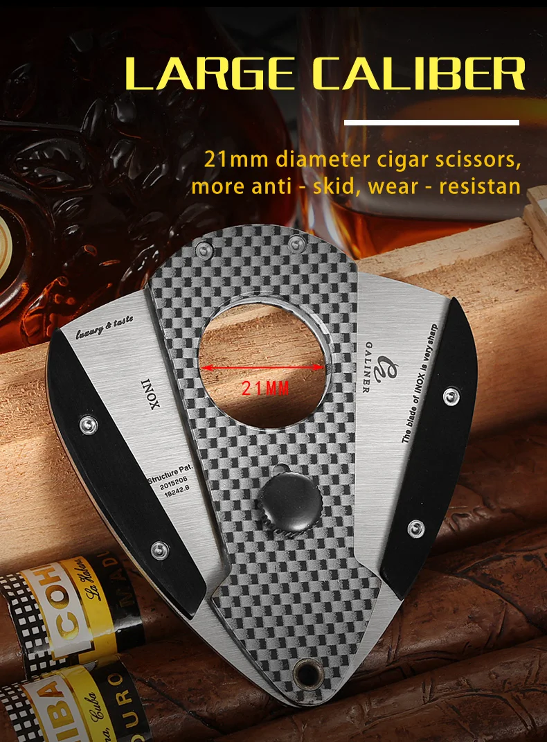 GALINER Cigar Cutter Stainless Steel Metal Classic Guillotine Cigar Accessories Tobacco Scissors Puro Cutter Charuto