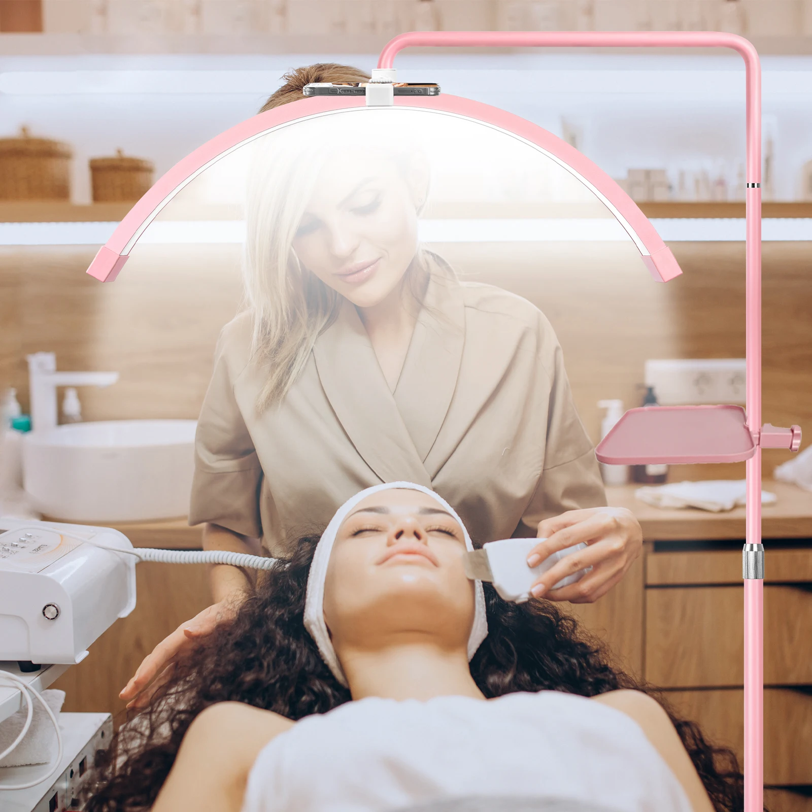 FOSOTO FT-Y9II 25inch Led Lash Light Half-Moon Light Led Video Light With Floor Tripod For Tattoo Beauty Salon Eyelash