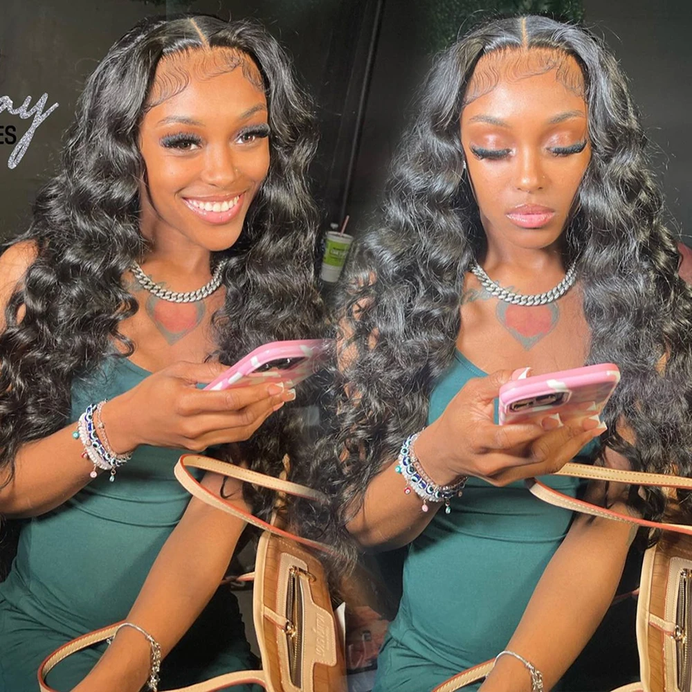 Loose Deep Wave Human Hair Wigs 13x4 Lace Frontal Human Hair Wig Loose Wave Curly Lace Front Wig 30Inch Pre-Plucked Lace Wigs