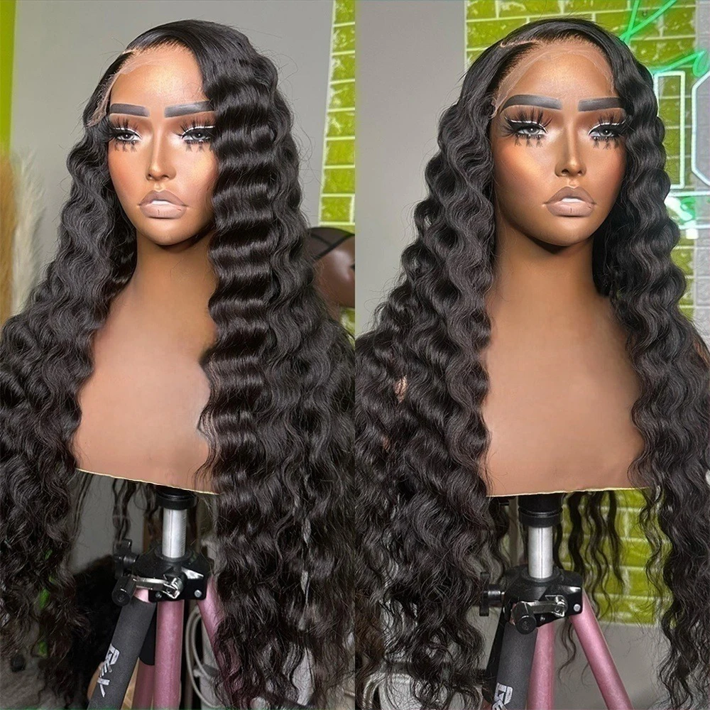 Loose Deep Wave Human Hair Wigs 13x4 Lace Frontal Human Hair Wig Loose Wave Curly Lace Front Wig 30Inch Pre-Plucked Lace Wigs