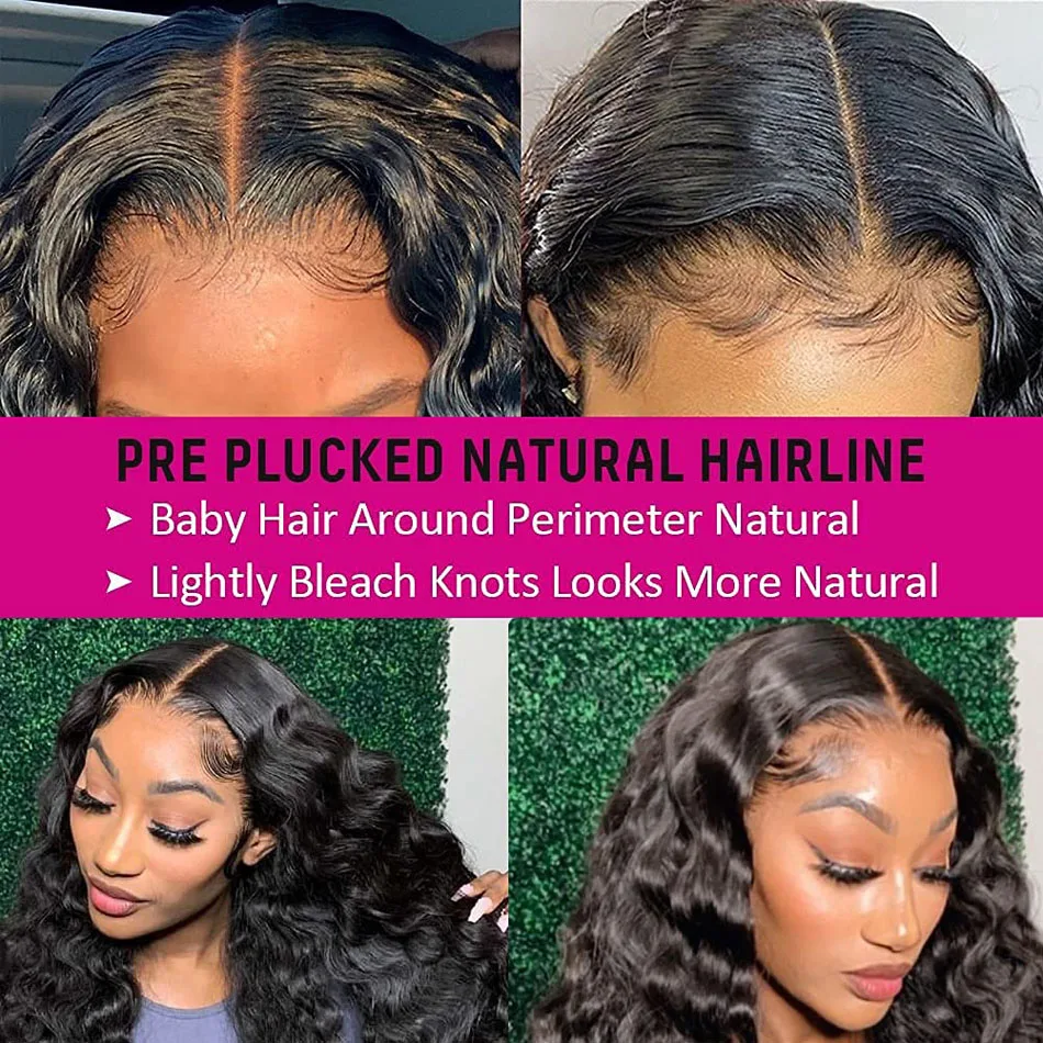 Loose Deep Wave Human Hair Wigs 13x4 Lace Frontal Human Hair Wig Loose Wave Curly Lace Front Wig 30Inch Pre-Plucked Lace Wigs