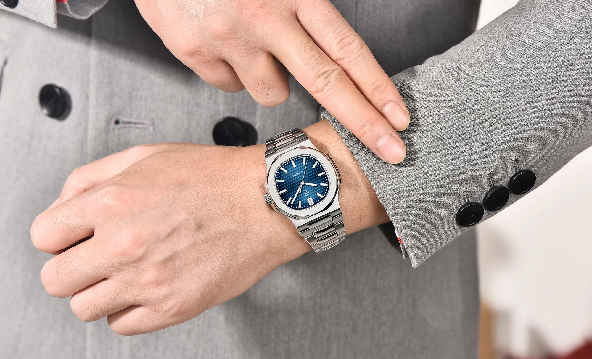 PAGANI DESIGN 40MM Sapphire Seagull ST6 Mechanical Stainless Steel Men's Watch Automatic Winding Waterproof Relogio Masculino