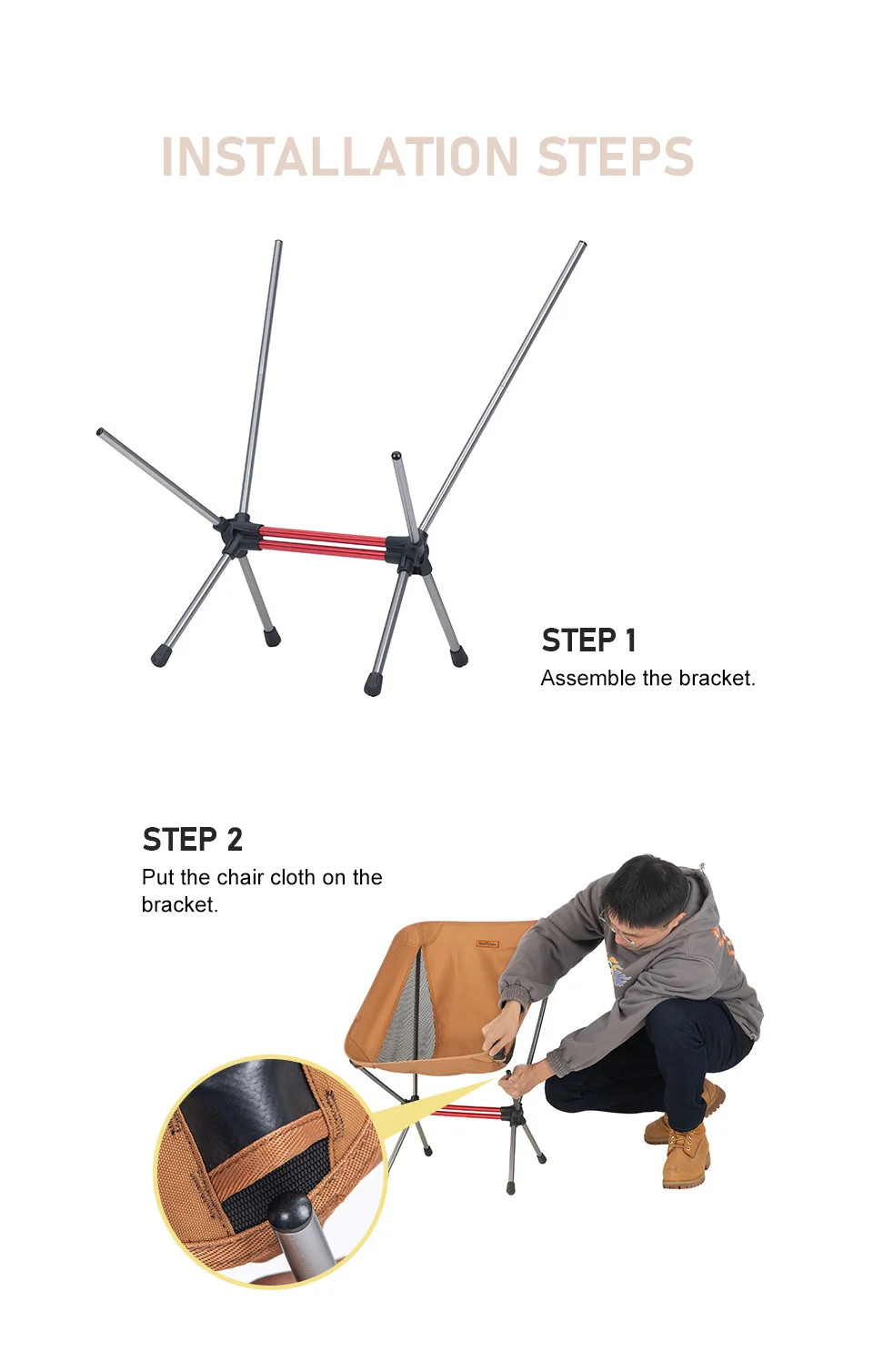 Naturehike Camping L01 L02 Moon Chair Portable Ultralight Outdoor Easy-Install Folding Fishing Picnic Beach Spherical Leg Chairs