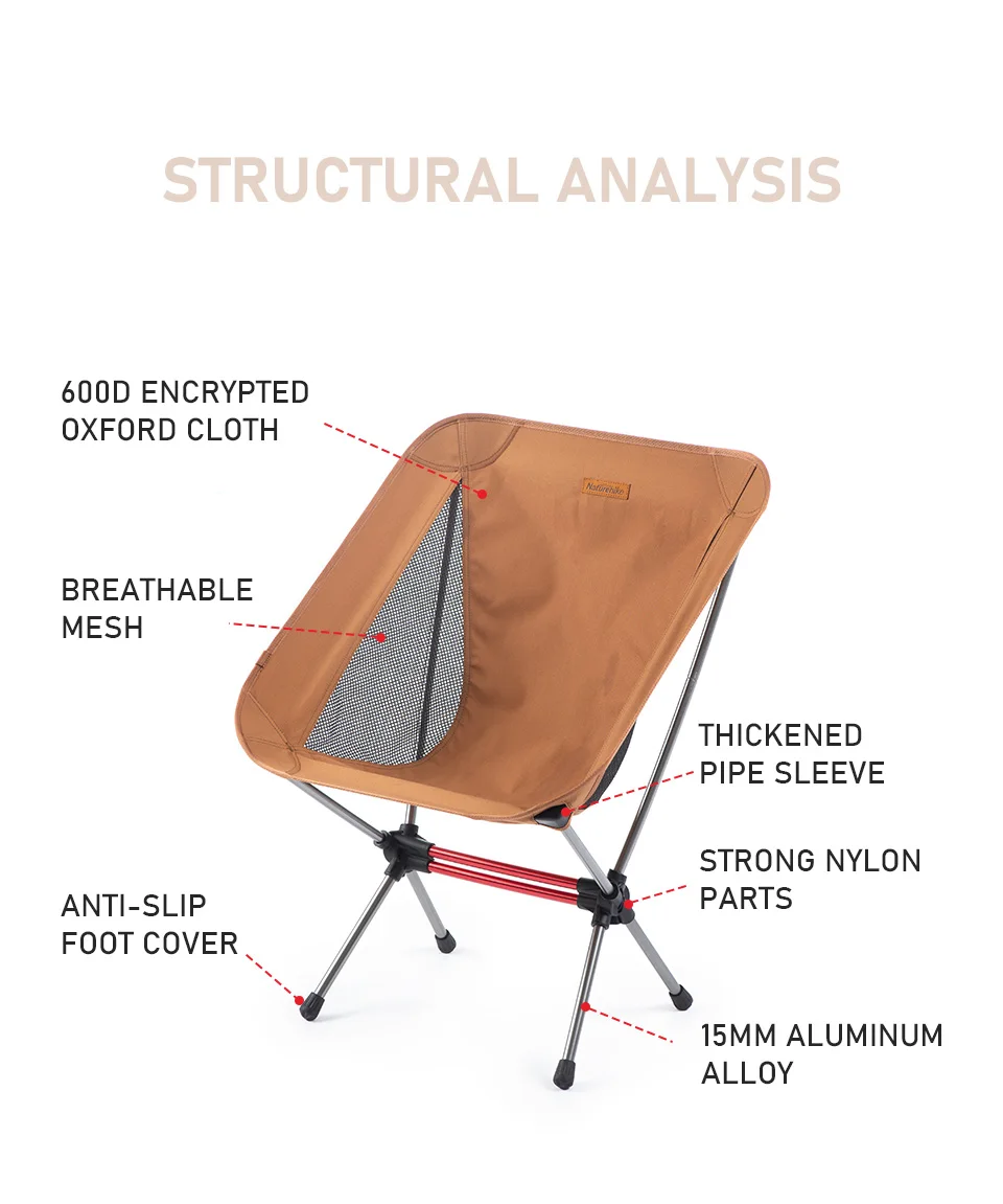 Naturehike Camping L01 L02 Moon Chair Portable Ultralight Outdoor Easy-Install Folding Fishing Picnic Beach Spherical Leg Chairs