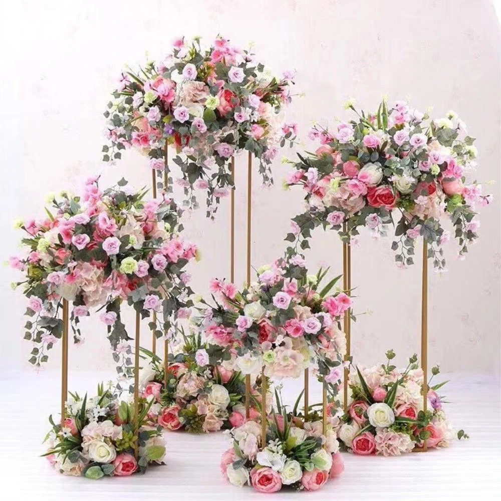 40x60cm Silk Rose Flower Champagne Artificial Flower for Wedding Decoration Flower Wall Panels Romantic Wedding Backdrop Decor