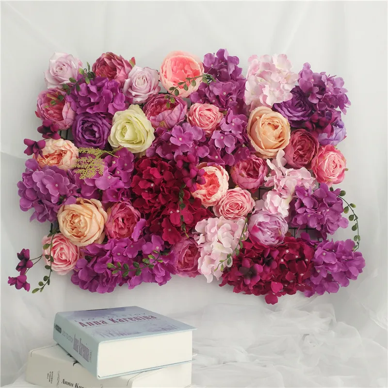 40x60cm Silk Rose Flower Champagne Artificial Flower for Wedding Decoration Flower Wall Panels Romantic Wedding Backdrop Decor